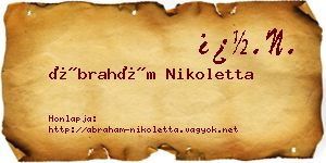Ábrahám Nikoletta névjegykártya