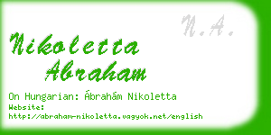 nikoletta abraham business card